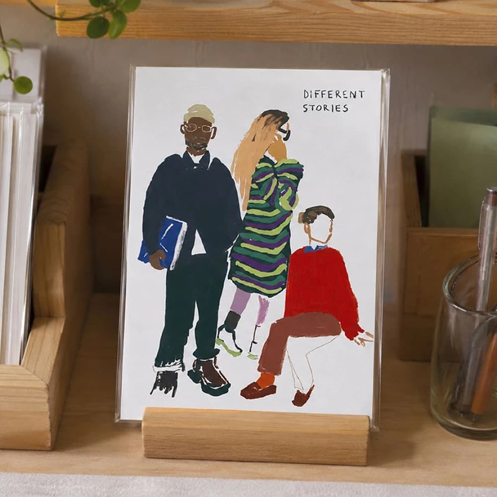 different stories postcard